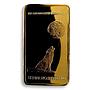 Yosemite National Park, "HALF DOME" , Endangered Timber Wolf, Gold Plated Bar