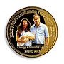 William and Catherine, Family, Gold Plated Coin, House of Windsor
