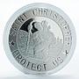 St Christopher, Silver Plated Coin, Protect Us, Safety, Lucky, Token, Medallion