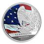 American Strength Freedom, USA, Colorized Silver Coin, Eagle, Flag, Token
