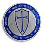 Templar Knight Coin, Blue Cross, Silver Plated Coin, Christ Soldiers, Token