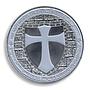 Masonic Knights Templar, White Cross, Silver Plated coin, Token, Souvenir