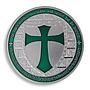 Masonic Knights Templar, Green Cross, Silver Plated coin, Token, Souvenir