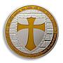 Masonic Knights Templar, Yellow Cross, Silver Plated coin, Token, Souvenir