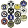 Police Departments of United States Set of 13 Coloured Medals Tokens Coins