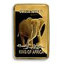 South Africa Elephant King of Africa wildlife gold plated bar rectangular token