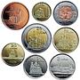 Komi set of 8 coins Chirches Cathedrals Castle Kremlins Russian Cities 2015