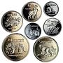 Republic of Tuva, the Russian Federation, set of 7 coins, Local Fauna 2015