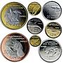 Gambier Islands set of 8 coins Local Fauna Sea Creatures Birds 2015