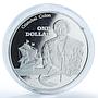 Santa Cruz Island 1 dollar Cristobal Colon silver plated coin 2015