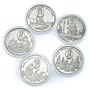 Suwarrow Atoll 100 pounds set of 5 coins Great Naval Battles of Russia Ship 2017
