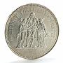 France 50 francs Freedom Equality Fraternity silver coin 1979
