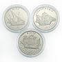 Gilbert Islands set of 3 coins Santa Maria Pinta Nina Ships 2016