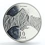 Kyrgyzstan 10 Som Anniversary of Republic Khan Tengri silver coin 2001