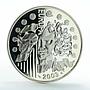 France 1 1/2 euro Introduction of the Euro Woman Flags proof silver coin 2003