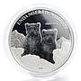 Mongolia 500 togrog Wildlife Series Snow Leopards proof silver coin 2008