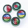 Bougainville Island 1 dollar Flags of Asian Countries Nation set of 5 coins 2017