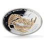 Palau $5 Secret between Autumn Leaves Oval Shaped Silver Coin 2008