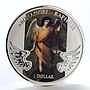 Solomon Islands 1 dollar Archangel Raphael color brass nickel coin 2011