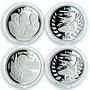 Putin Lukashenko Nazarbayev set of 4 coins 1 ruble 3 Years Customs Union 2013