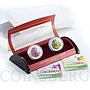 Singapore set of 2 coins 5 dollars Orchids flora silver coloured coin 2008