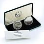 Turkmenistan set of 2 coins President Nyyazow Politics proof silver coins 2001