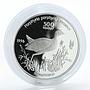 Turkmenistan 500 manat Red Book Wildlife Swamphen Bird Fauna silver coin 1996