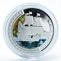 Tuvalu 1 Dollar Ship Golden Hind silver proof colorized coin 2011