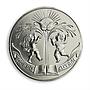 Ukraine 2 hryvnia Kindness to children boy and girl book flower nickel coin 2001