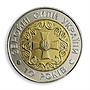 Ukraine 5 hryvnias 10 Years of the Armed Forces Statehood bimetal 2001