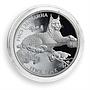 Ukraine 10 hryvnia Lynx Carpathians Animal Wildlife Fauna silver proof coin 2001