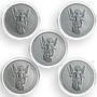Ukraine 1 hryvnia, set of 5 coins, Archangel Michael, silver coins, 2011-2015