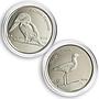 Shetland Islands, 1 pound, Tringa Glareola, bird, fauna, set of 2 coins, 2015