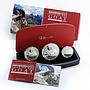 Australia set of 3 coins Year of the Goat Lunar series II silver proof 2015