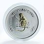 Australia 1 dollar Lunar Calendar I Year of Monkey gilded silver coin 2004