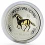 Australia 1 dollar Lunar Series I Year of Horse gilded silver coin 2002