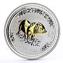 Australia 1 dollar Lunar Calendar I Year of the Pig gilded silver coin 2007