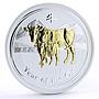 Australia 1 dollar Lunar Calendar II Year of the Ox gilded silver coin 2009