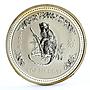 Australia 1 dollar Lunar Calendar series I Year of the Monkey silver coin 2004