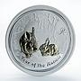 Australia 1 dollar Year of the Rabbit Gilded Lunar Series II 1 Oz Silver 2011