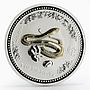 Australia 1 dollar Lunar Calendar I Year of the Snake gilded silver coin 2001