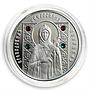Belarus 10 rubles  Saint Euphrosyne Faith Religion Crystals silver coin 2008