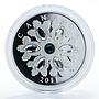 Canada 20 dollars Crystal Snowflake Green Emerald proof silver coin 2011