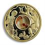 Cook Islands 1 $ Gemstone Zodiac Signs Gemini gemstone gilded silver coin 2003