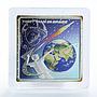 Cook Island 1 Dollar First Man in Space Gagarin square Silver Coloured Coin 2011