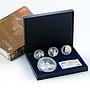 Spain set of 4 coins Don Quixote de la Mancha silver proof 2005