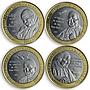 CAR Set of 4 coins of 4500 francs Pope Ioannes Paulus II 2007