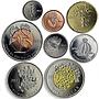 Bonaire set of 8 coins Flora Flowers Cactus Plants 2011