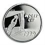 Laos 50 kips FIFA World Cup in the US Football 1994 silver coin 1991