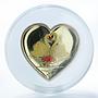 Liberia 10 dollars Endless Love Swans Heart color silver coin 2006